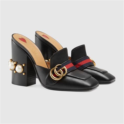 gucci mule chunky heel|gucci mules women.